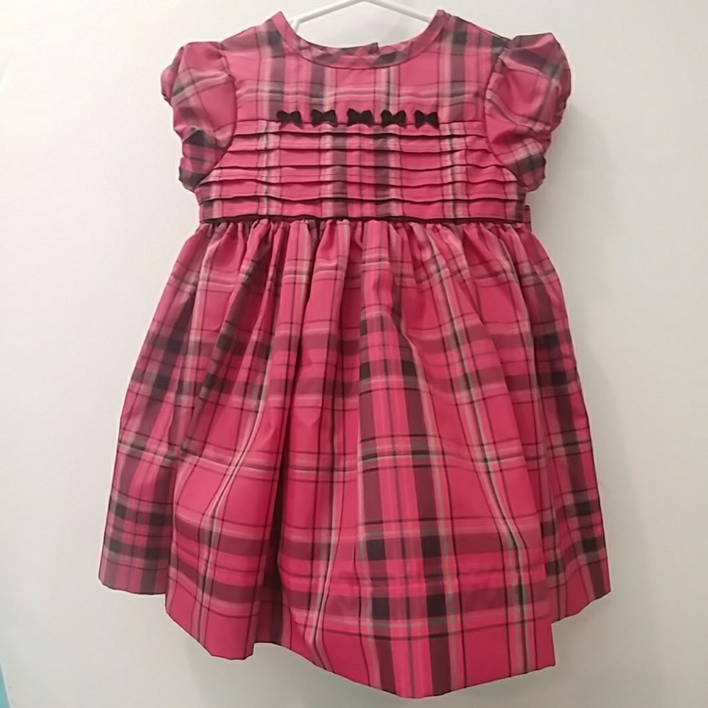 A plaid little dress w/ black tiny bows & bloomers